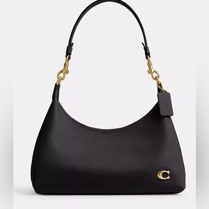 NWT CR981 Coach Juliet Shoulder Bag Black Glovetanned Leather Crossbody $395
